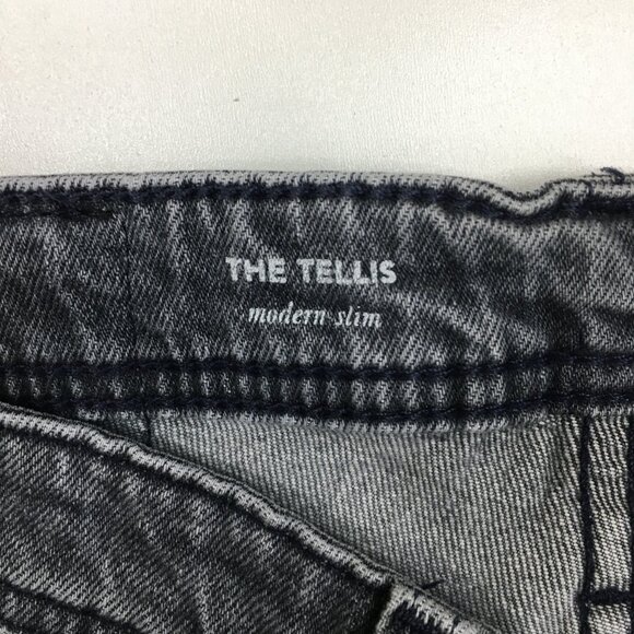 AG ADRIANO GOLDSCHMIED Gray THE TELLIS Modern Slim 5 Pocket Logo Hardware Jeans - Picture 3 of 16